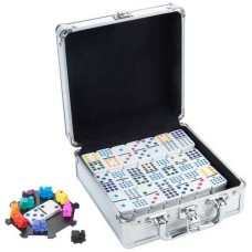 Domino Mexican-Train dubbel 12 Alu.koffer
